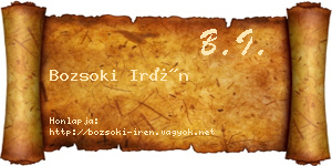 Bozsoki Irén névjegykártya